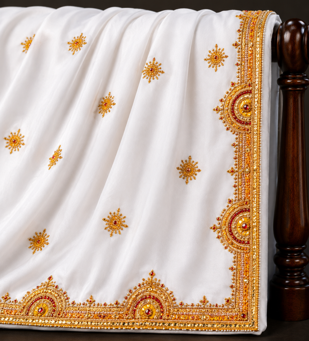 Handmade White Shawl