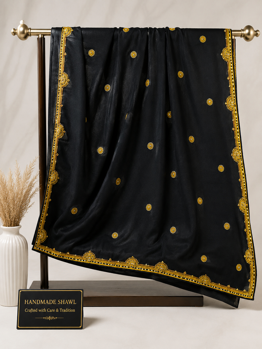 Handmade Black Shawl