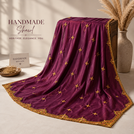 Handmade Magenta Shawl